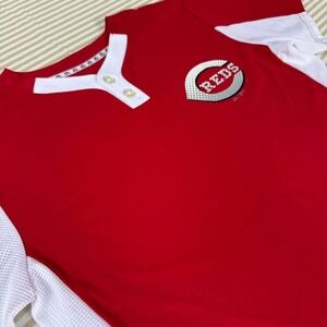 Cincinnati‎ Reds Youth XL Baseball V-Neck Jersey Majestic Cool Base Red